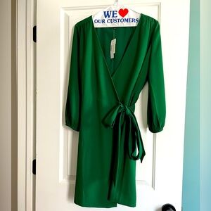 Alpine green Jcrew wrap dress, size 0